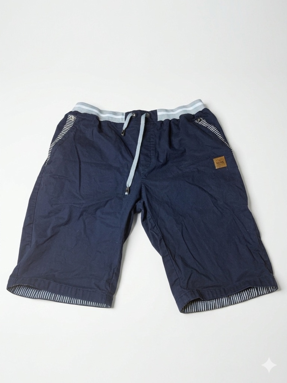 NEWS Men’s Navy Linen Blend Drawstring Shorts - Size XL